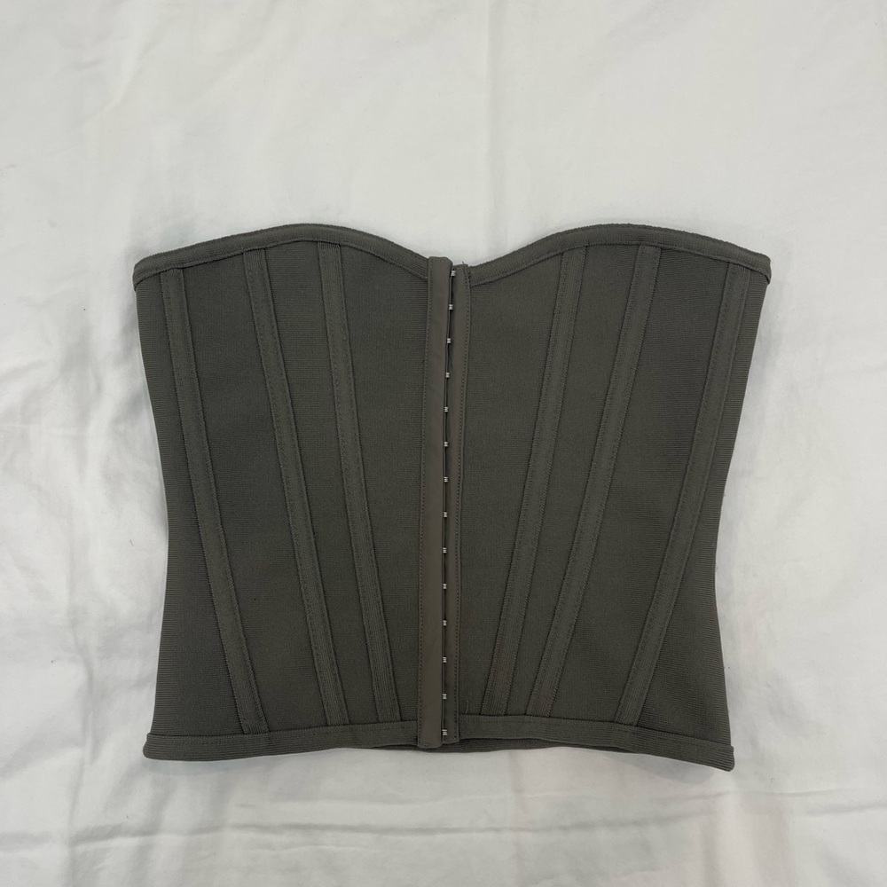 PrettyLittleThing Olive Corset Top